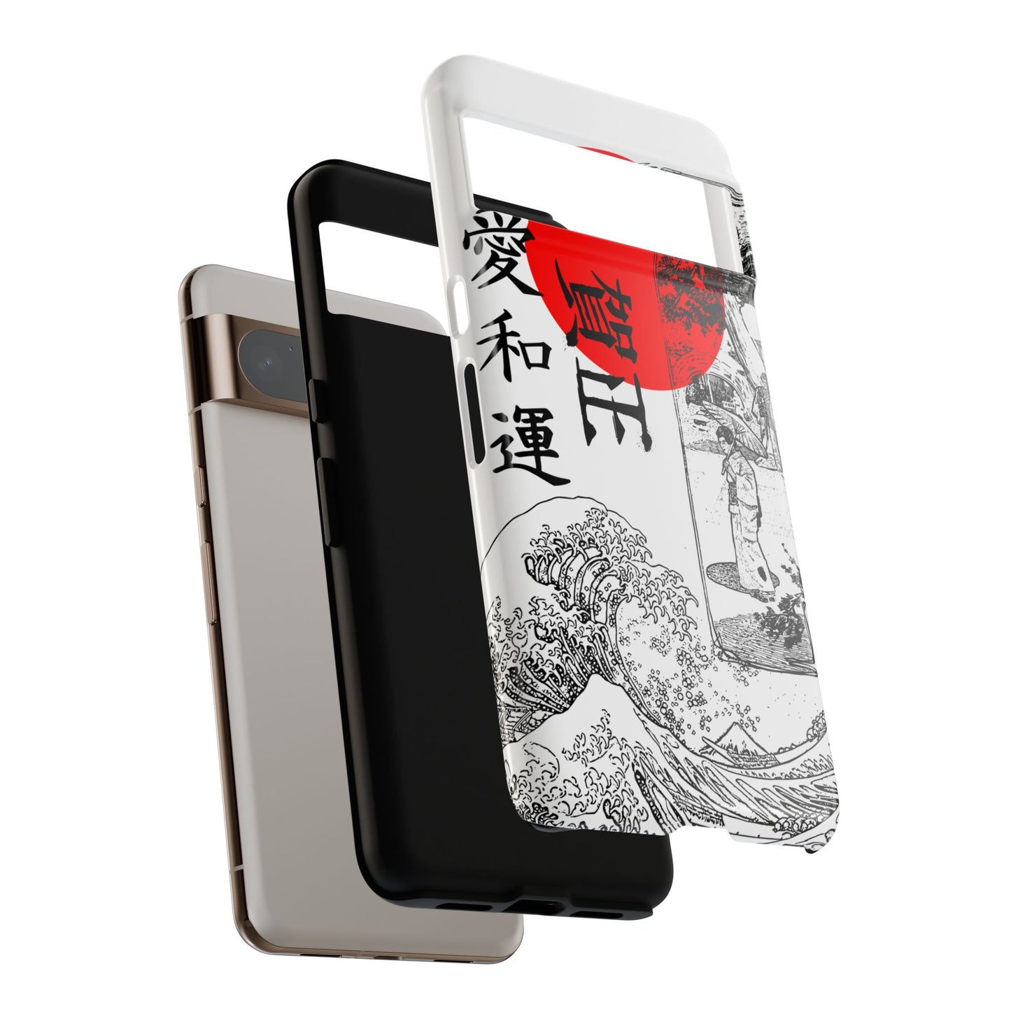 Japanese Zen Art Phone Case - Tough Cases with Wave Design