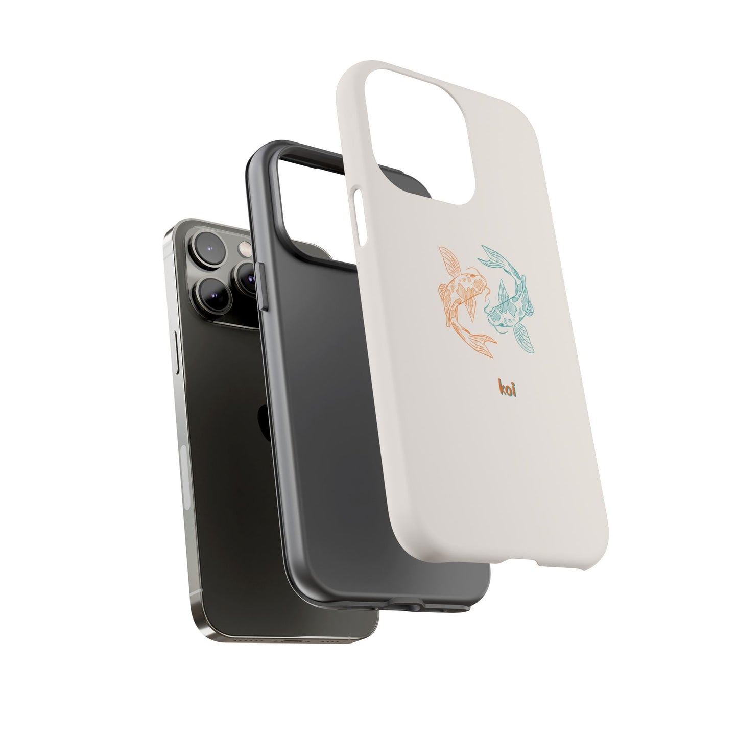Koi Fish Tough Phone Case - Stylish & Durable Design for Aqua Lovers