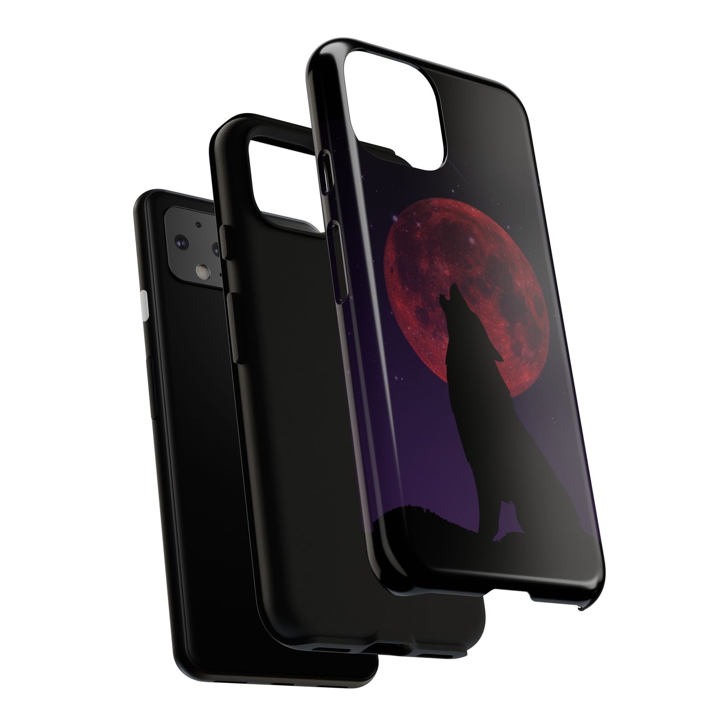 Wolf Howling at Blood Moon Phone Case - Tough & Stylish Protector