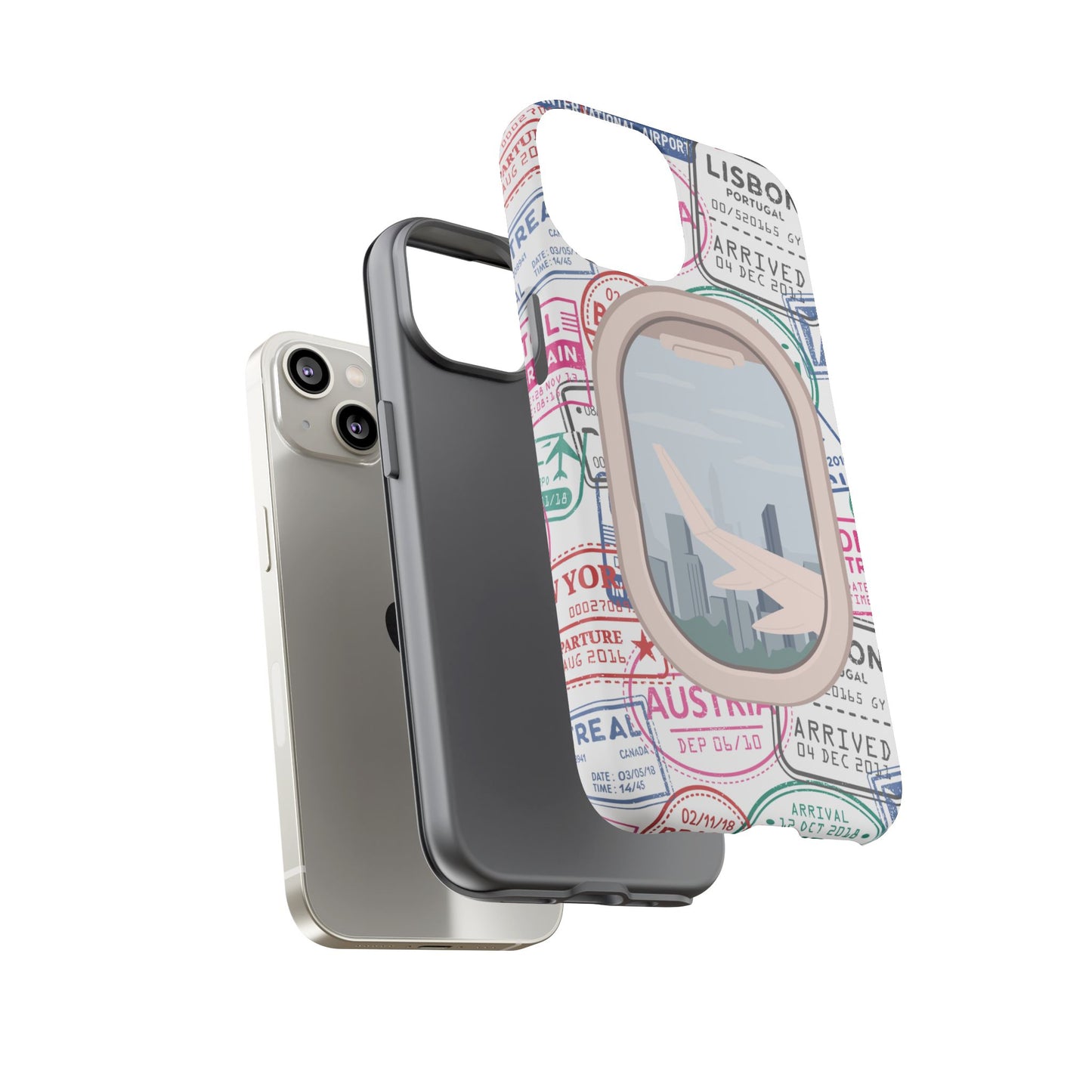 Travel-Themed Phone Case with Airplane Design