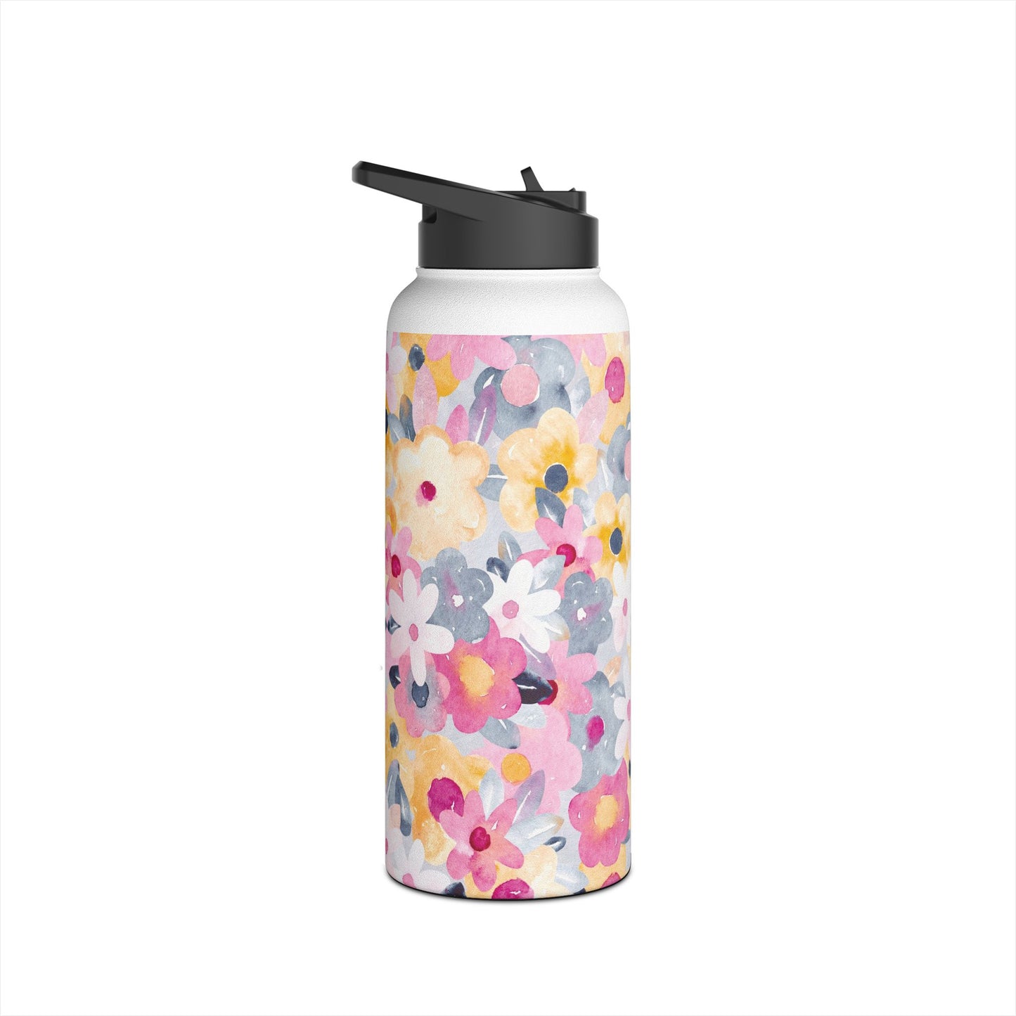 Floral Stainless Steel Water Bottle - Reusable Beverage Container for Eco-Friendly Hydration