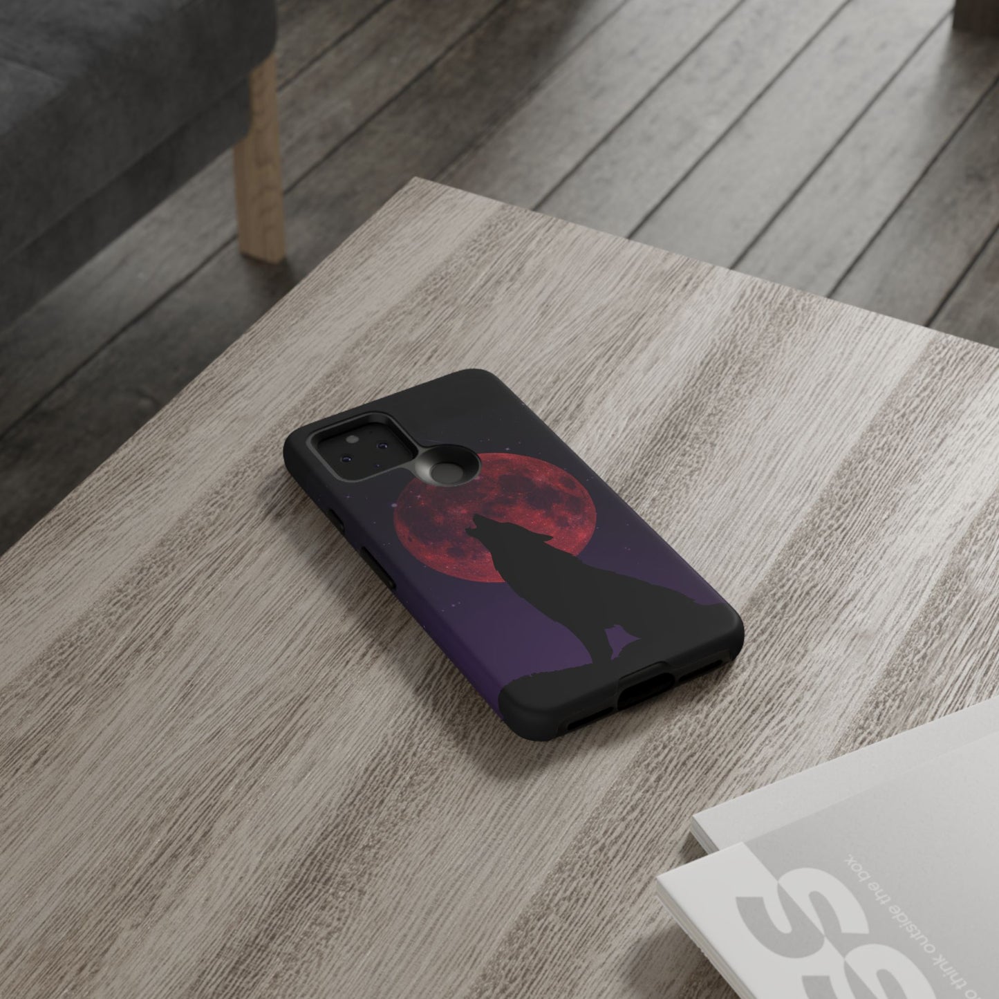 Wolf Howling at Blood Moon Phone Case - Tough & Stylish Protector