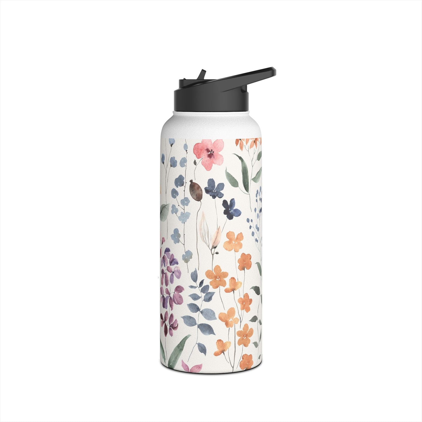 Floral Stainless Steel Water Bottle, Eco-Friendly Travel Mug, Reusable Drink Container, Gift for Nature Lovers, Summer Hydration