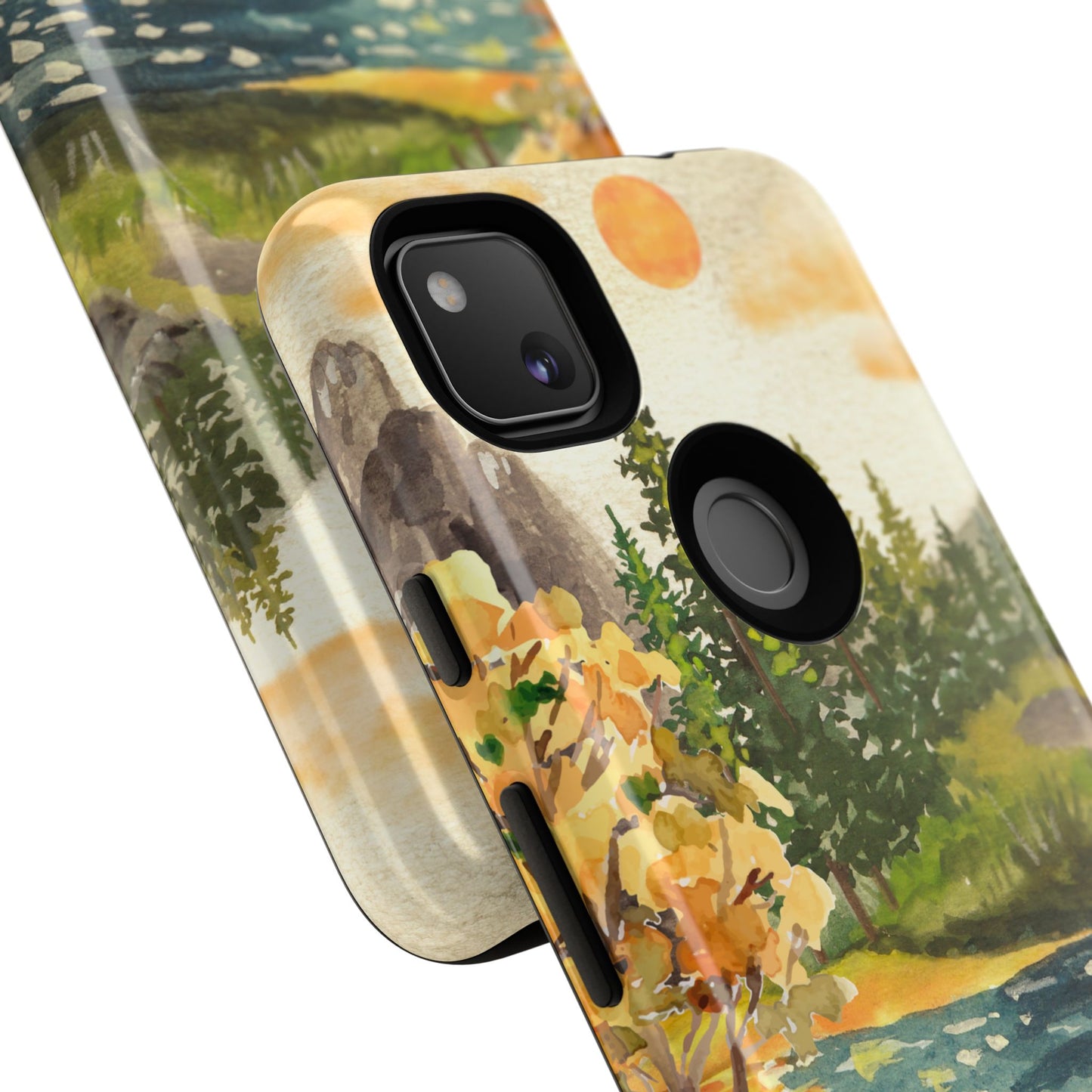 Artistic Phone Case with Ducks and Nature Scene