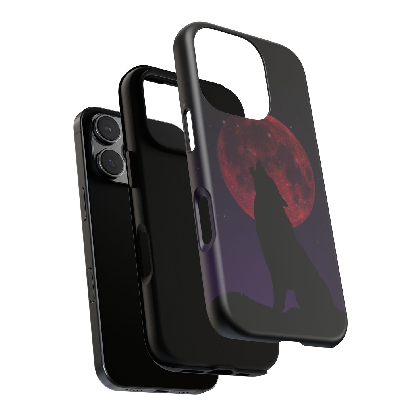 Wolf Howling at Blood Moon Phone Case - Tough & Stylish Protector