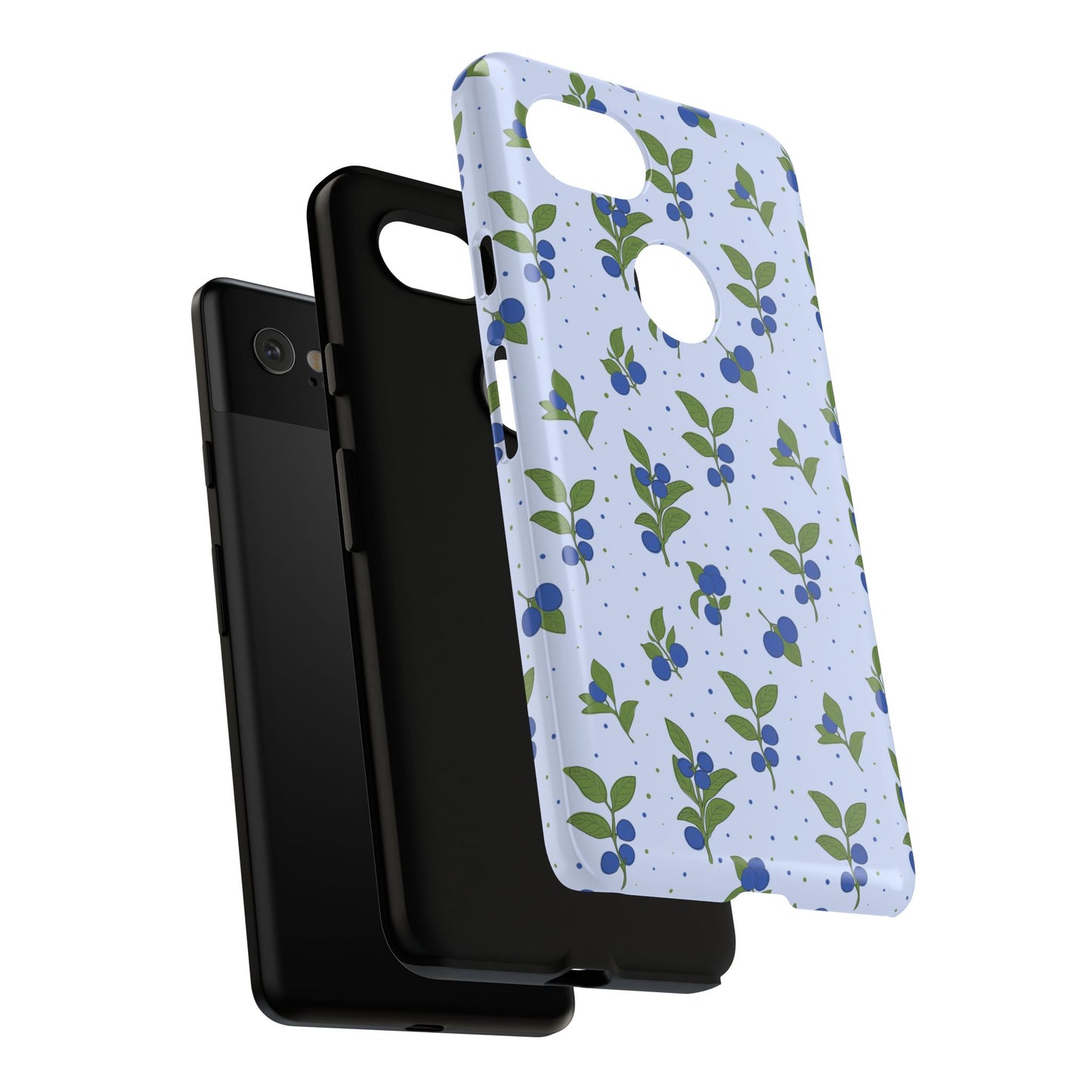 Floral Tough Phone Case - Blueberry Blossom Design