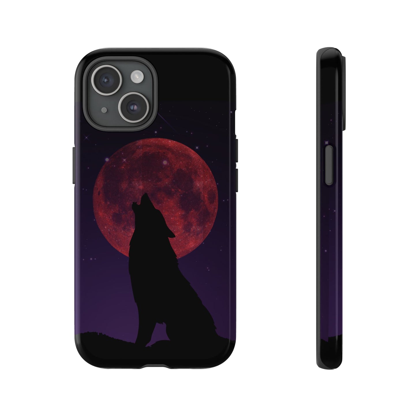 Wolf Howling at Blood Moon Phone Case - Tough & Stylish Protector