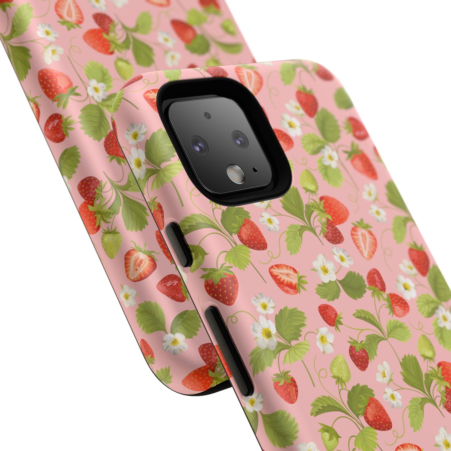 Strawberry Floral Tough Case - Cute Berry Pattern Phone Cover