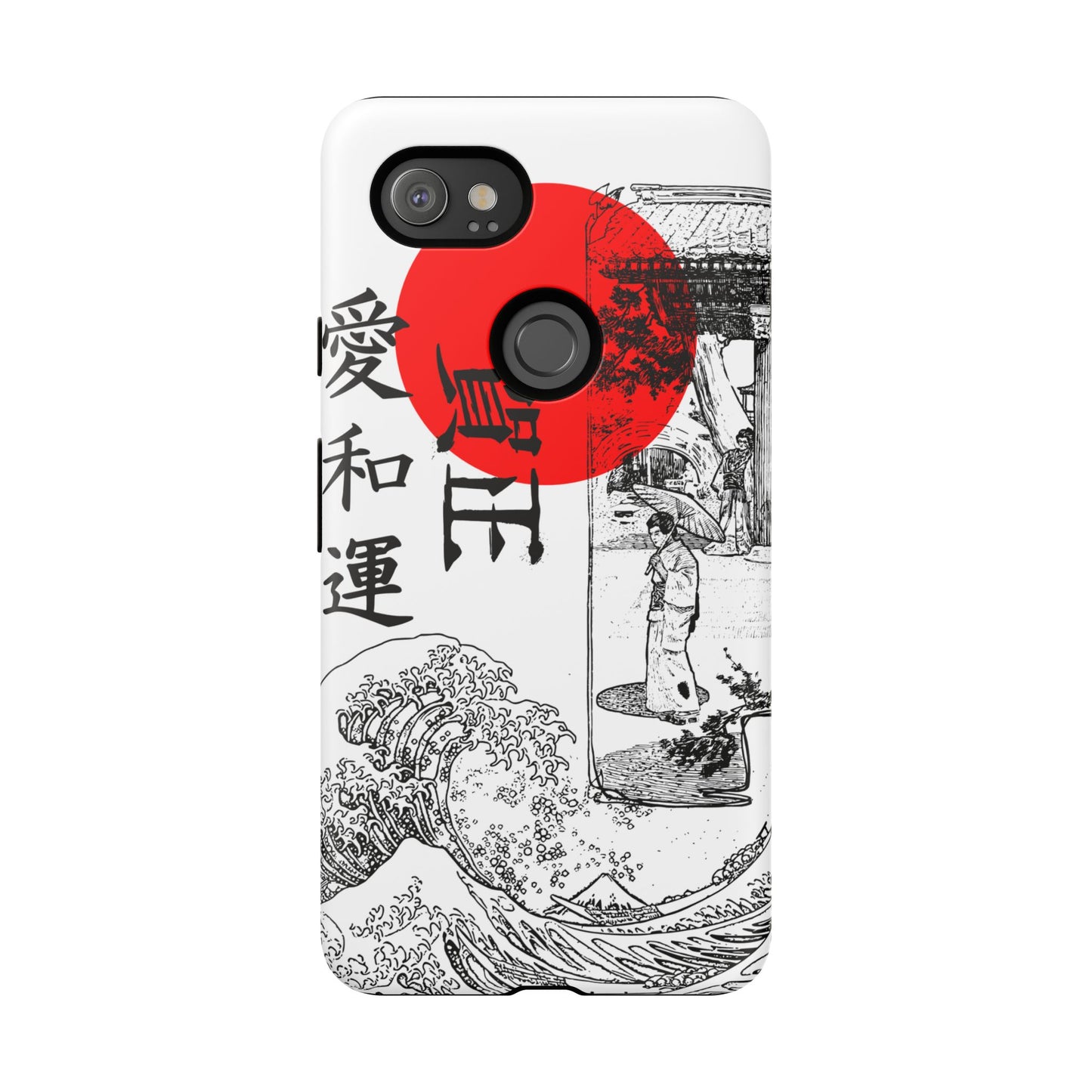 Japanese Zen Art Phone Case - Tough Cases with Wave Design