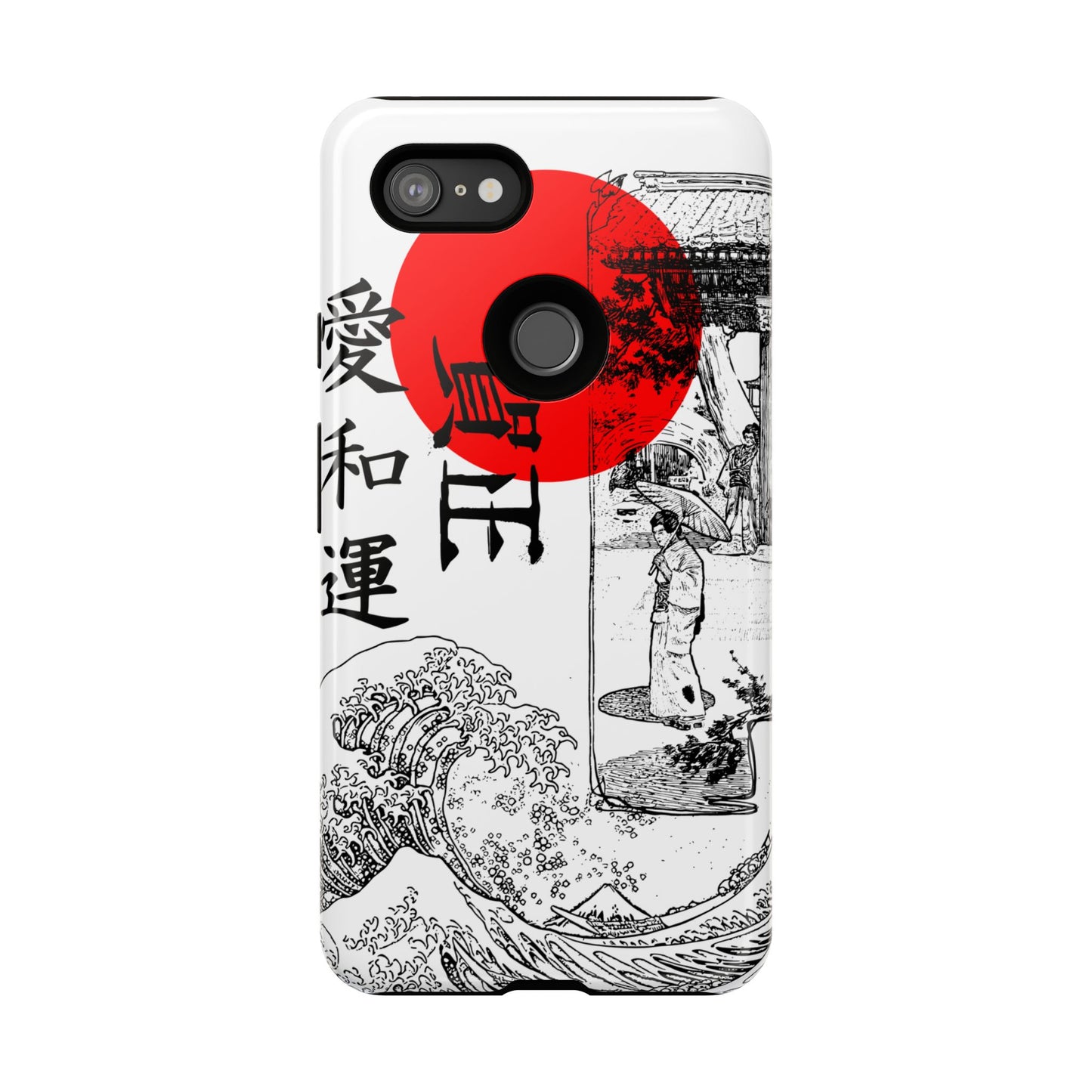 Japanese Zen Art Phone Case - Tough Cases with Wave Design