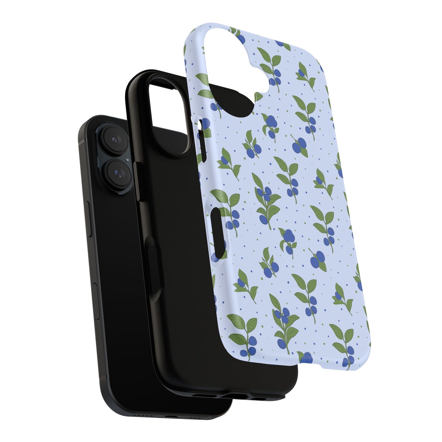 Floral Tough Phone Case - Blueberry Blossom Design