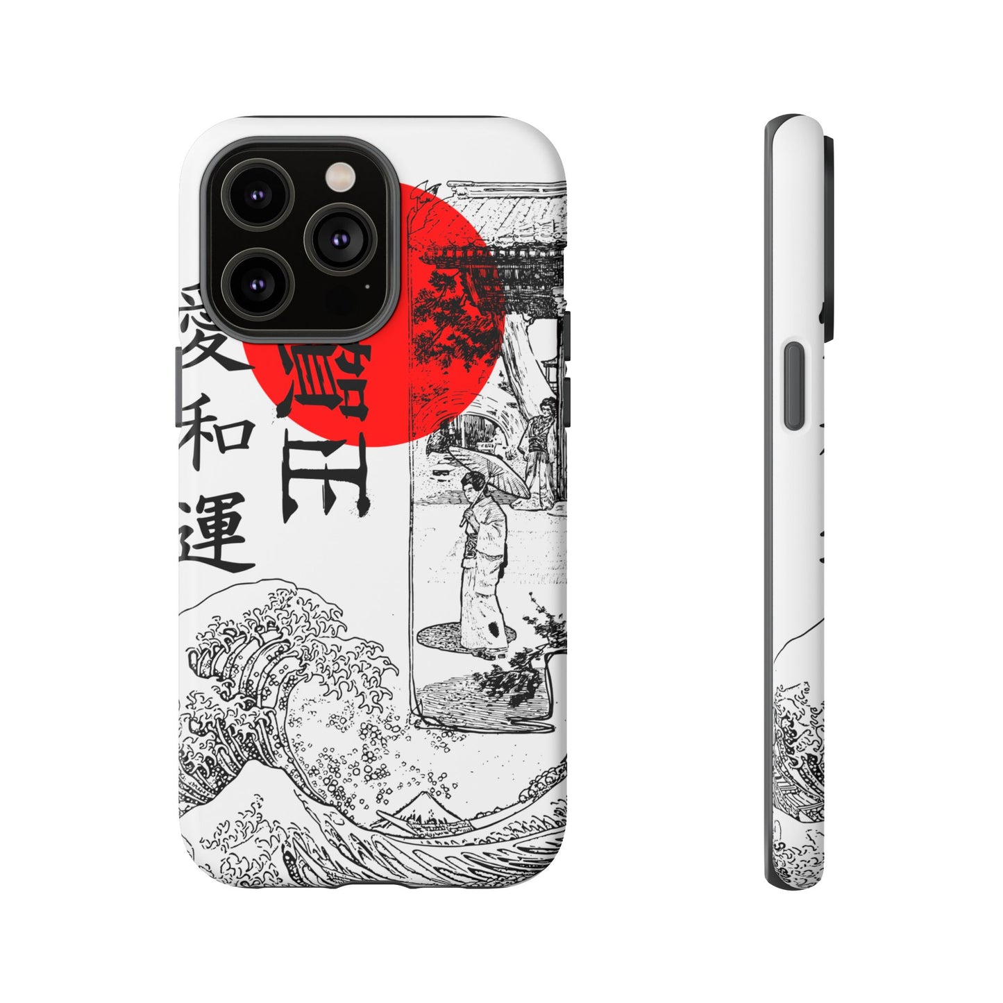 Japanese Zen Art Phone Case - Tough Cases with Wave Design