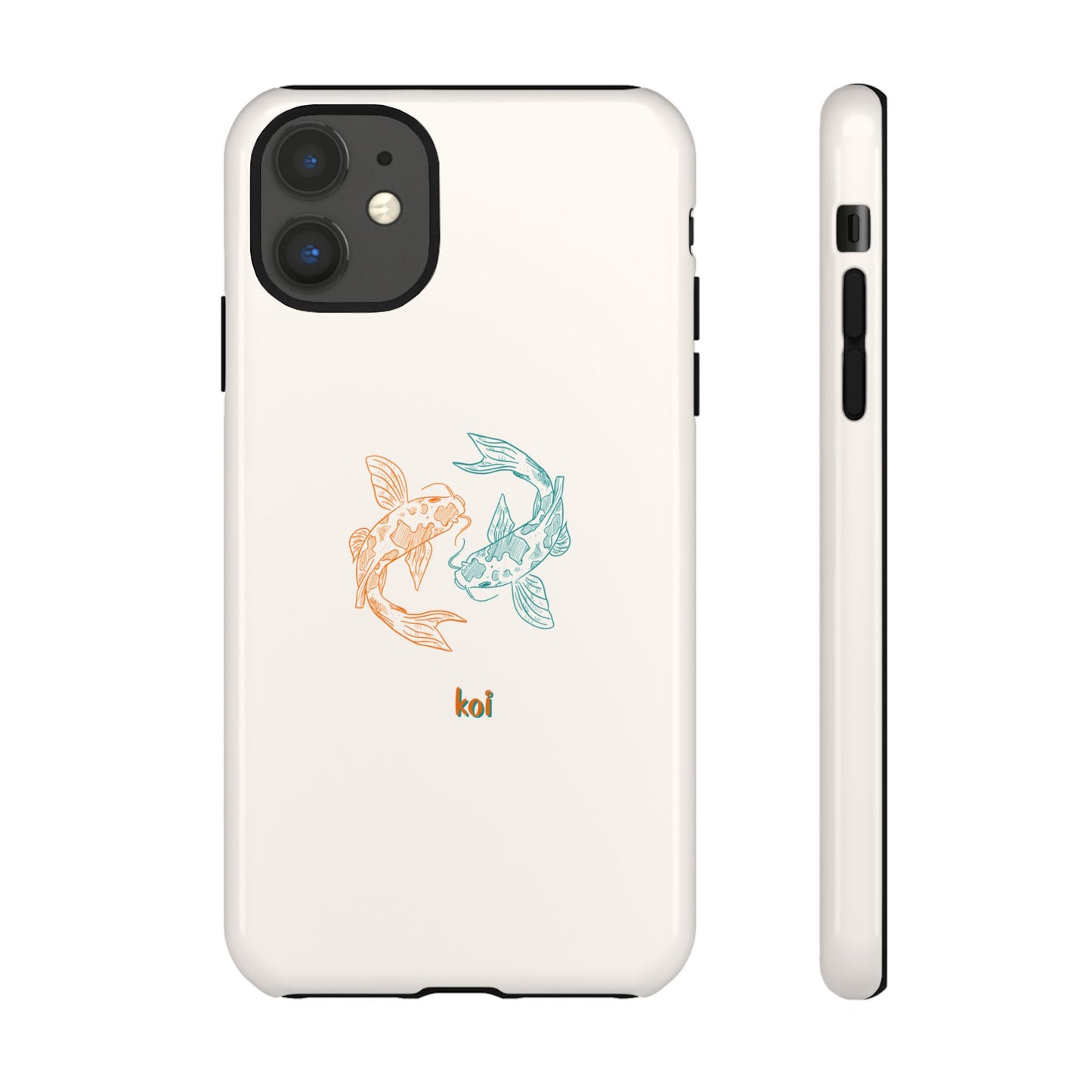 Koi Fish Tough Phone Case - Stylish & Durable Design for Aqua Lovers