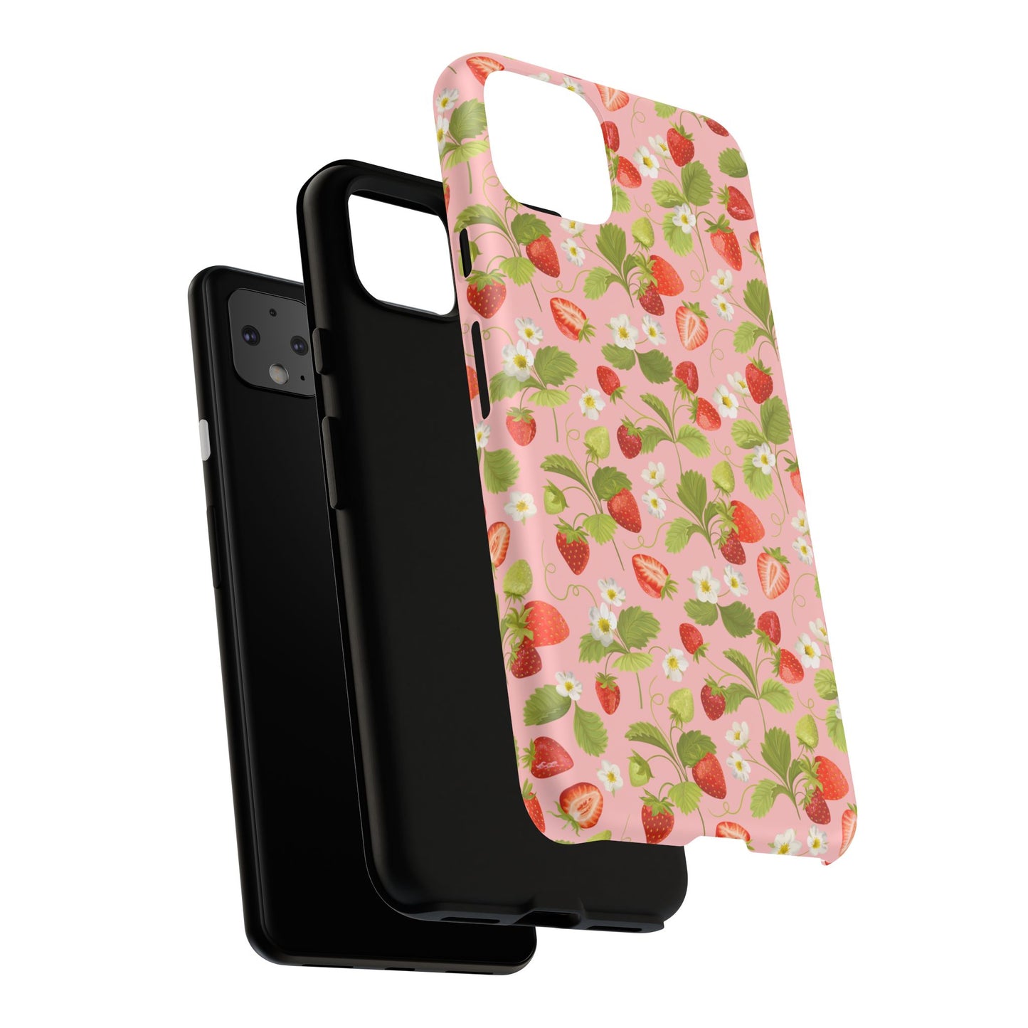 Strawberry Floral Tough Case - Cute Berry Pattern Phone Cover