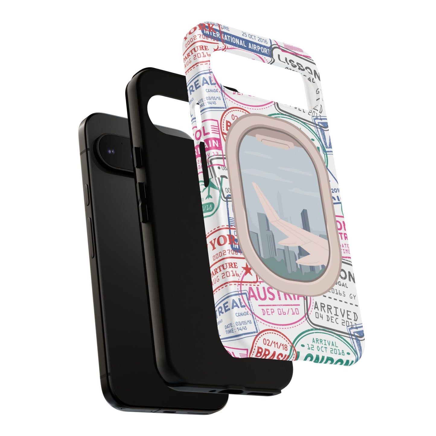 Travel-Themed Phone Case with Airplane Design