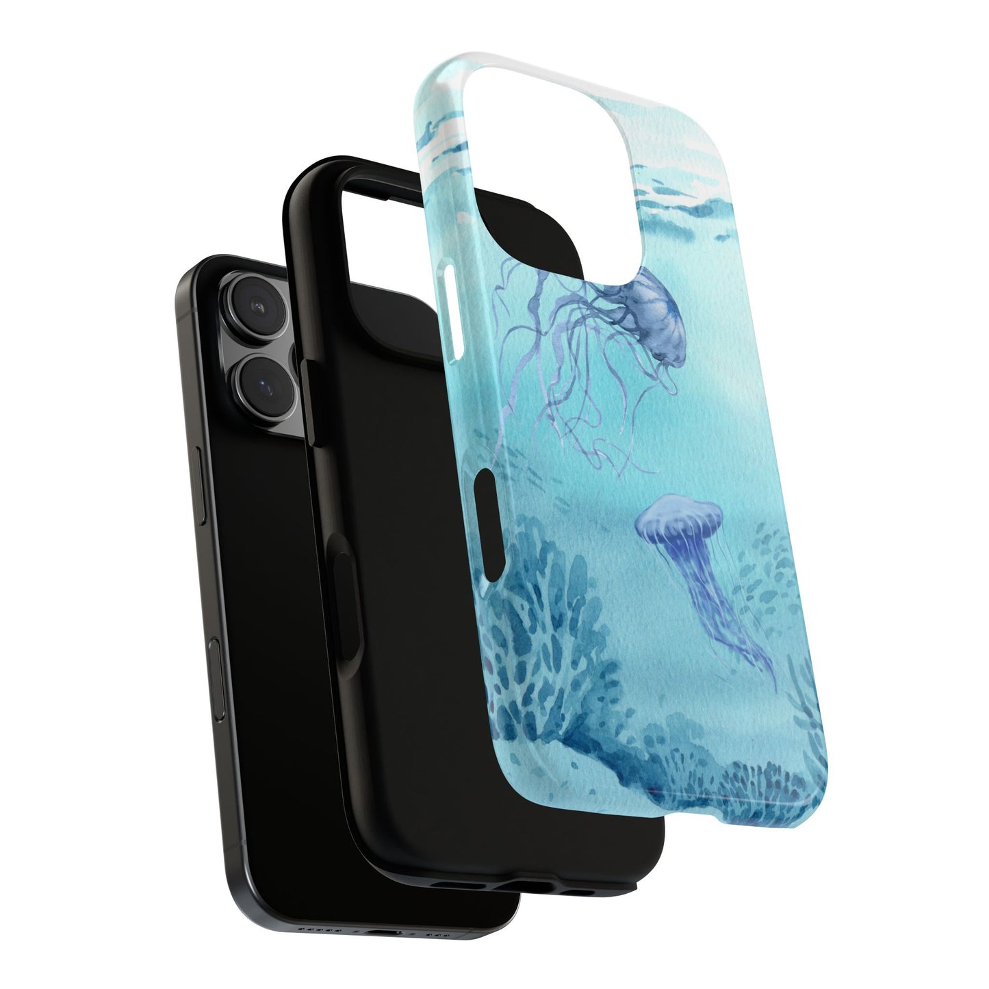 Ocean-Inspired Tough Phone Case with Jellyfish Design