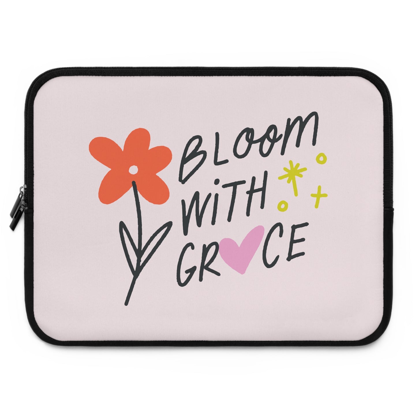 Floral Laptop Sleeve - Bloom with Grace, Cute Tech Case, Laptop Bag, Gifts for Students, Spring Accessories