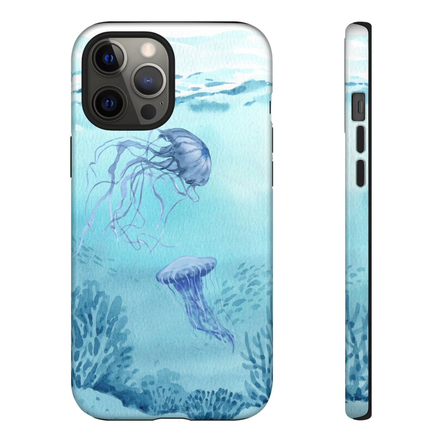 Ocean-Inspired Tough Phone Case with Jellyfish Design