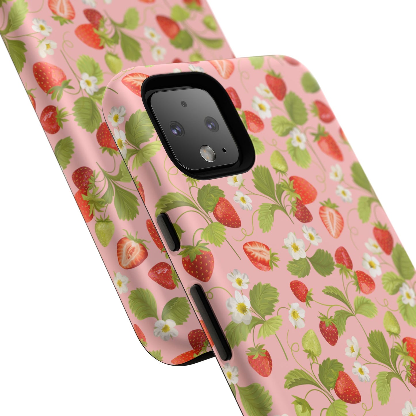 Strawberry Floral Tough Case - Cute Berry Pattern Phone Cover