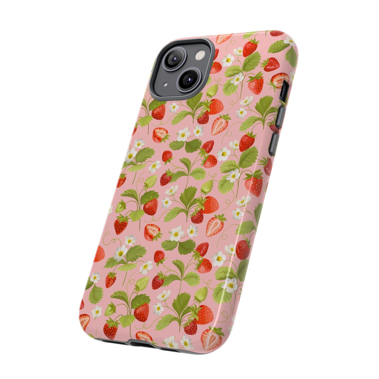 Strawberry Floral Tough Case - Cute Berry Pattern Phone Cover