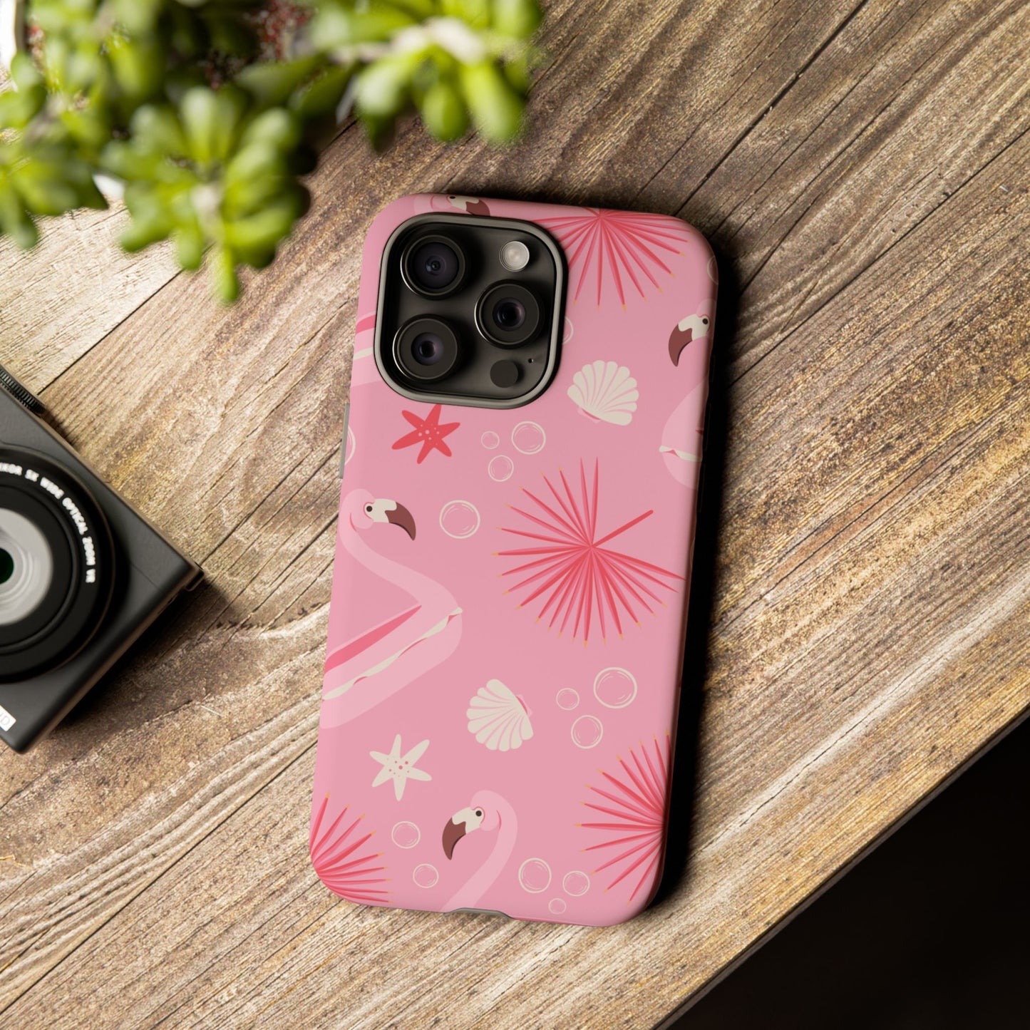 Tough Cases: Tropical Flamingo Phone Case for Summer Vibes