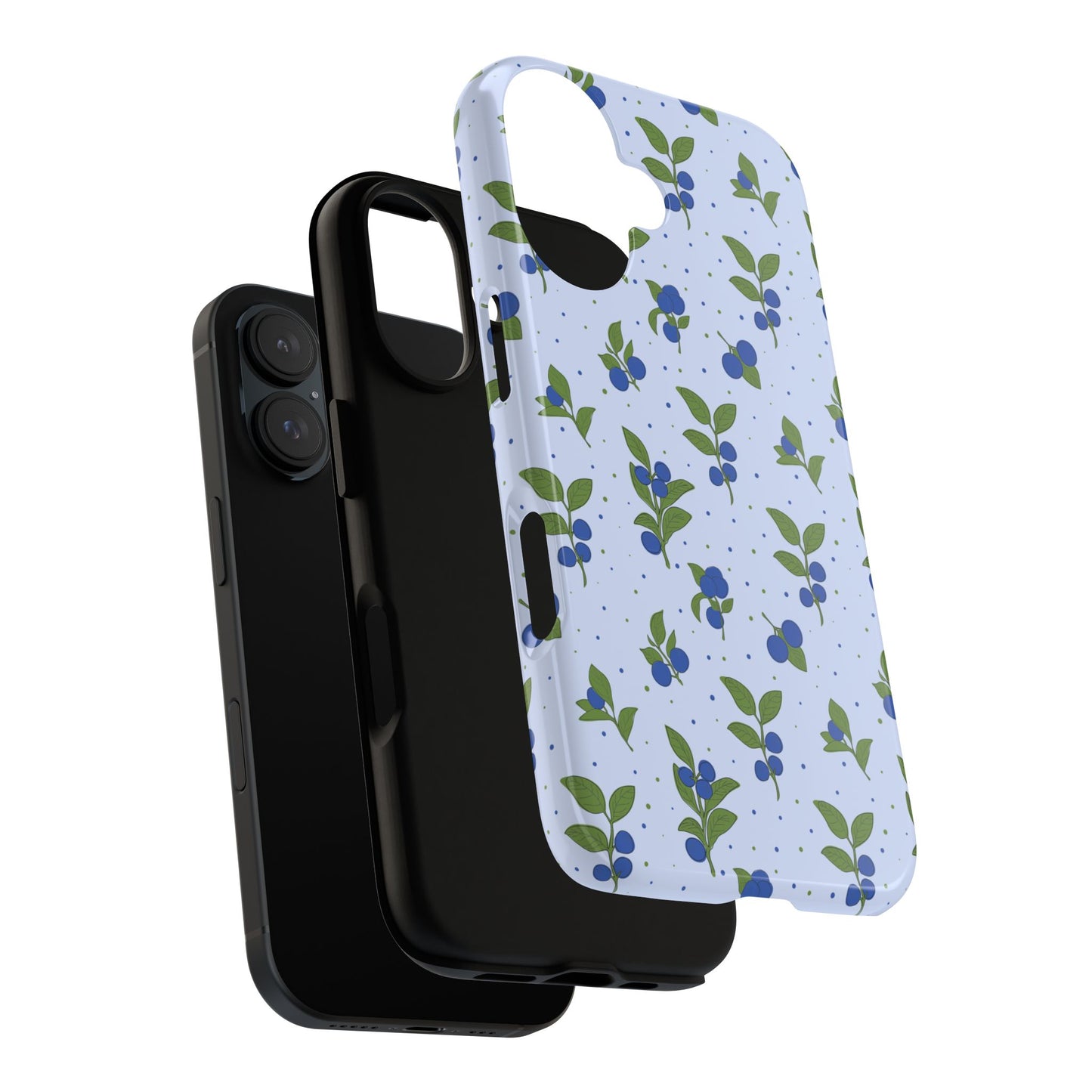 Floral Tough Phone Case - Blueberry Blossom Design