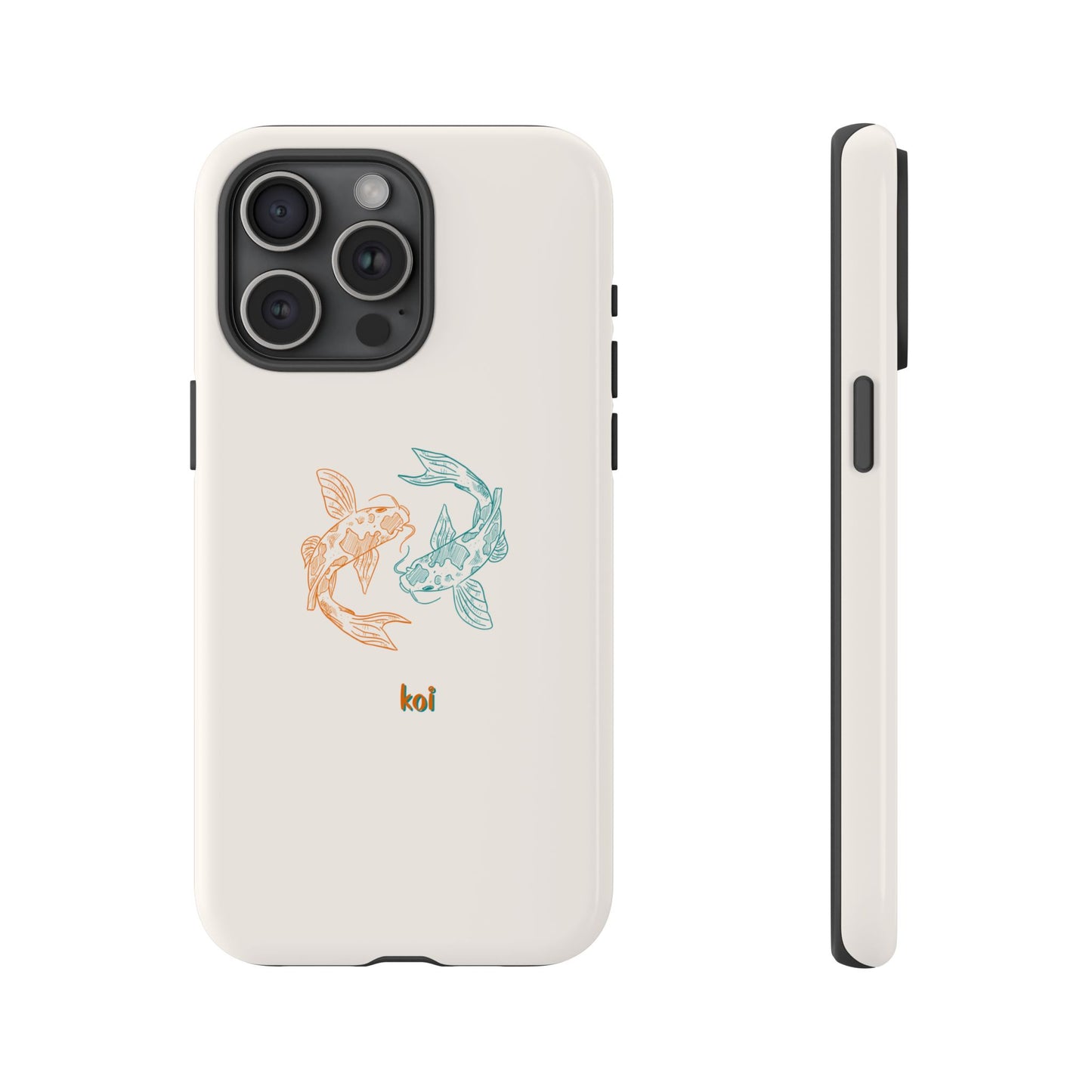Koi Fish Tough Phone Case - Stylish & Durable Design for Aqua Lovers