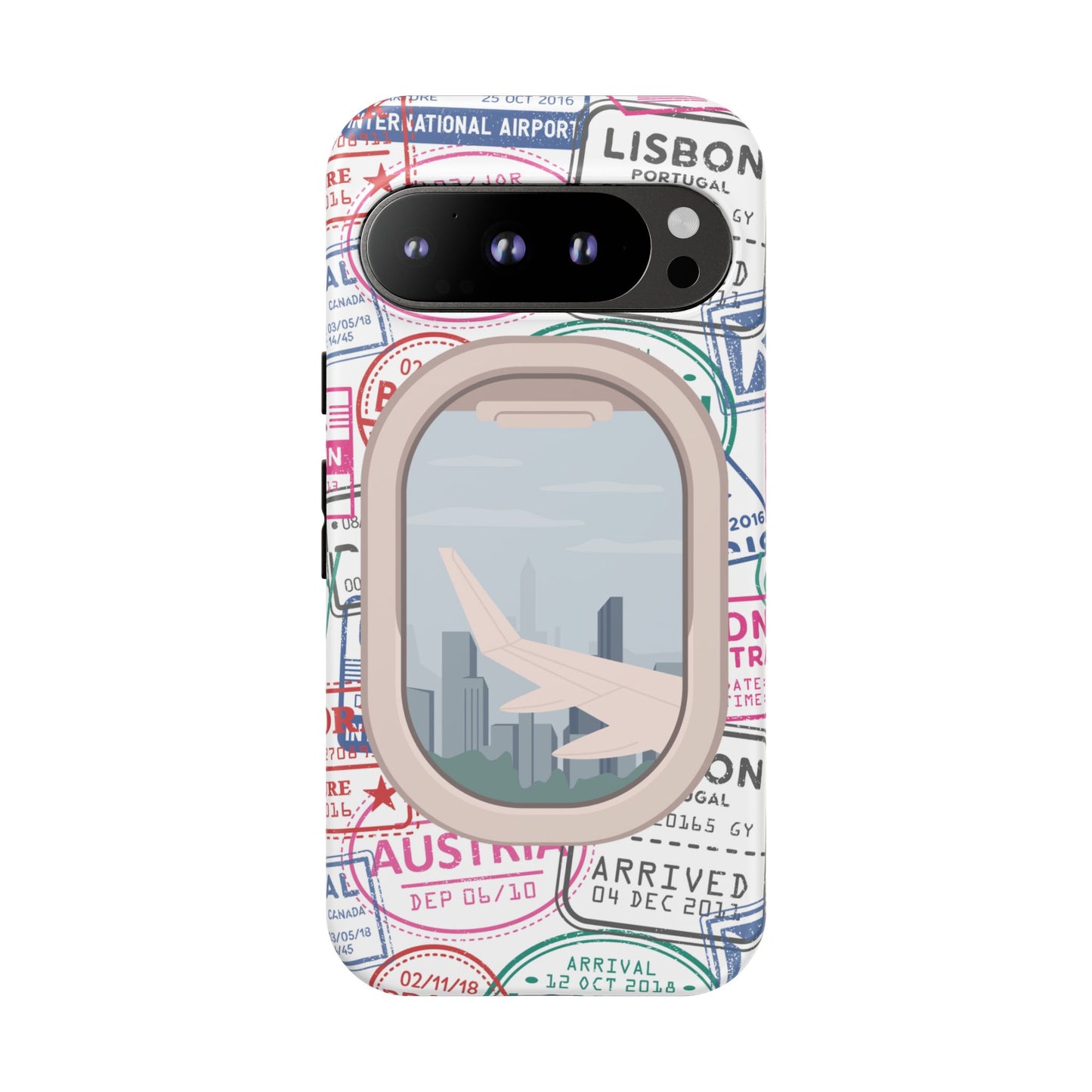 Travel-Themed Phone Case with Airplane Design