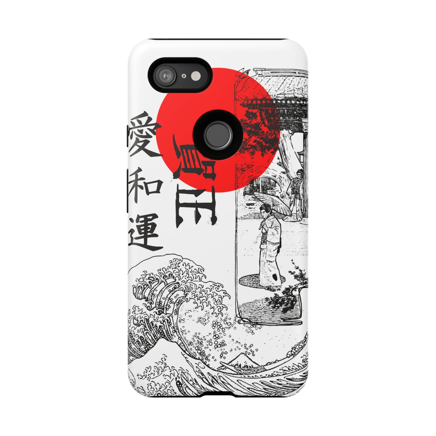 Japanese Zen Art Phone Case - Tough Cases with Wave Design