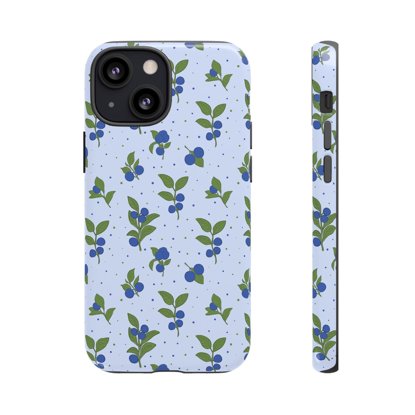 Floral Tough Phone Case - Blueberry Blossom Design