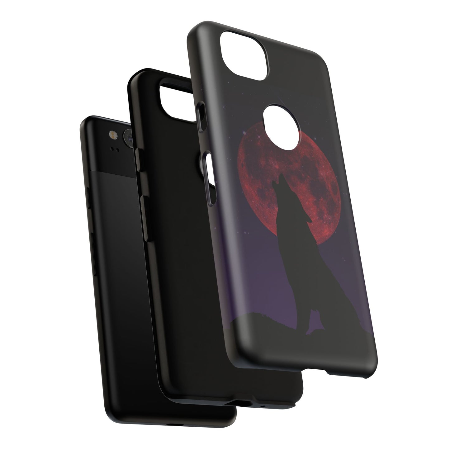 Wolf Howling at Blood Moon Phone Case - Tough & Stylish Protector
