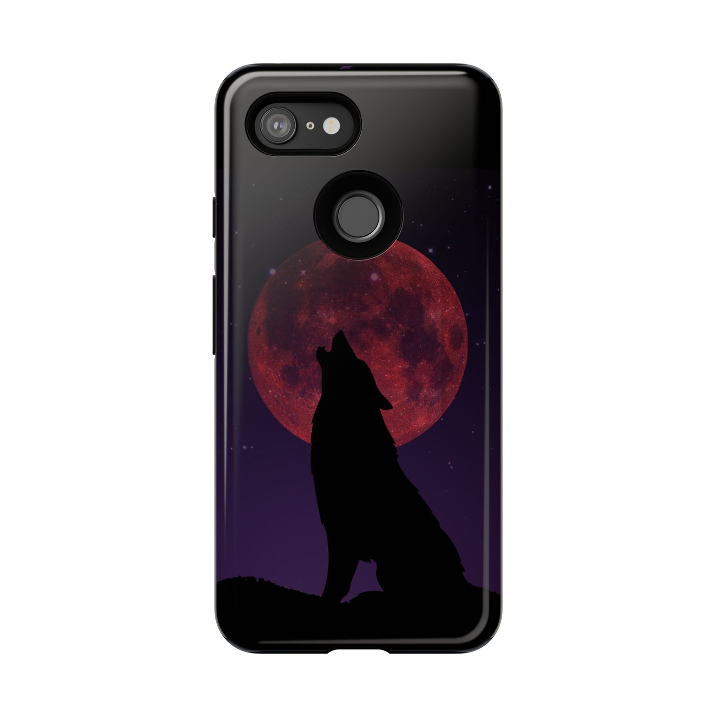 Wolf Howling at Blood Moon Phone Case - Tough & Stylish Protector