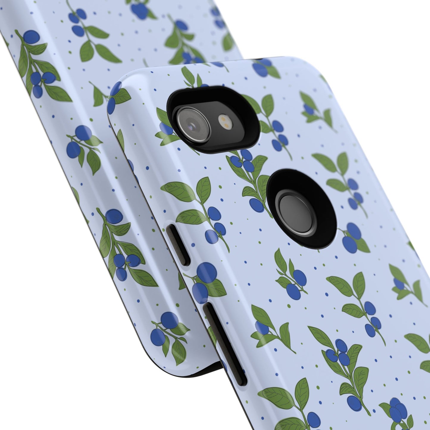 Floral Tough Phone Case - Blueberry Blossom Design