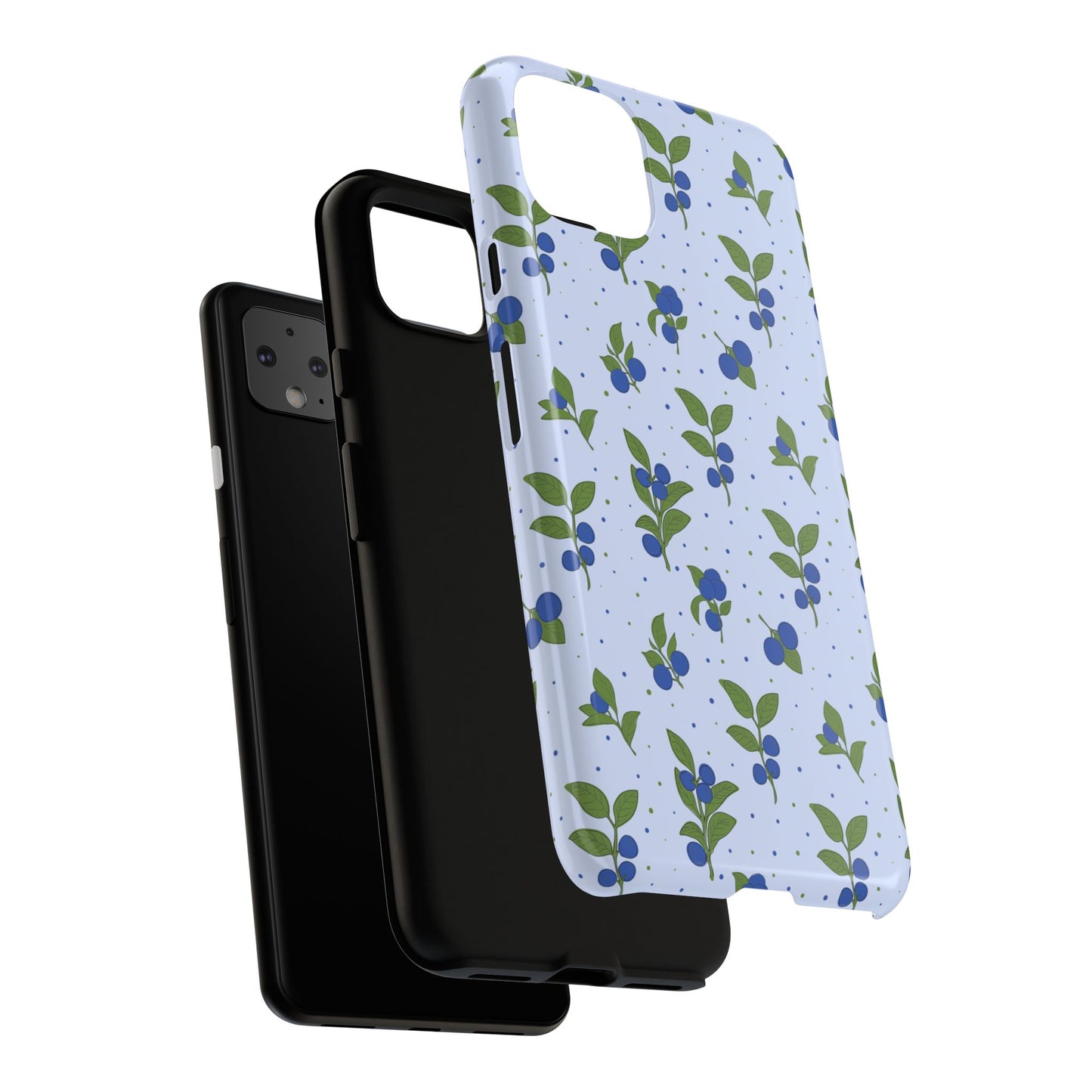 Floral Tough Phone Case - Blueberry Blossom Design