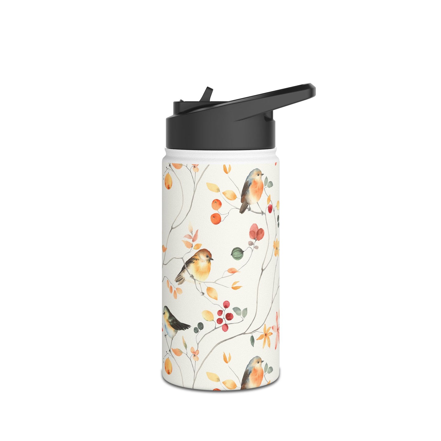 Stainless Steel Water Bottle, Standard Lid - Birds
