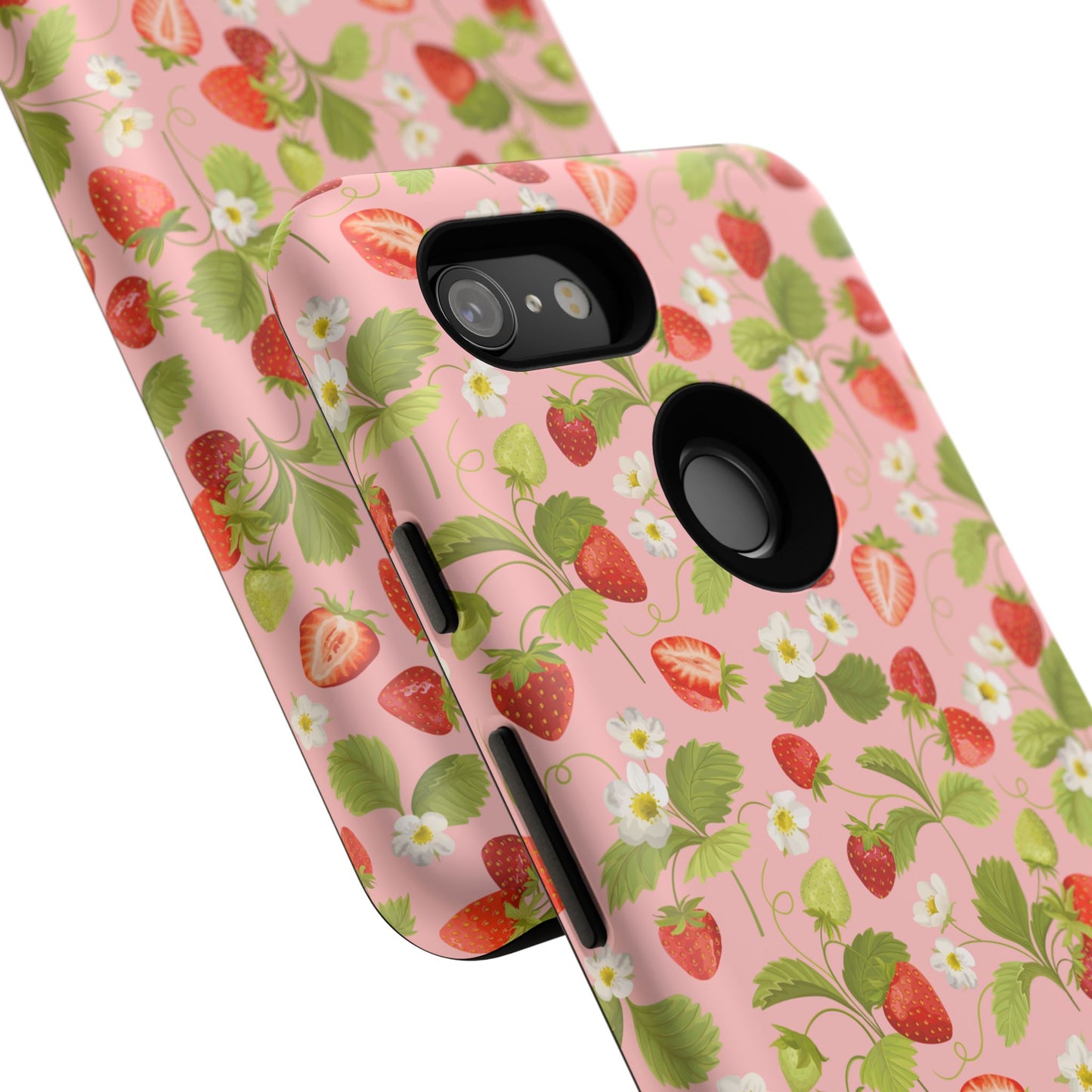 Strawberry Floral Tough Case - Cute Berry Pattern Phone Cover
