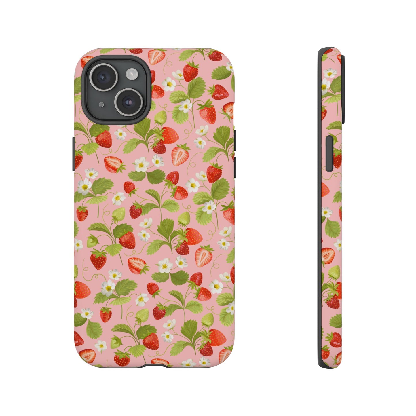 Strawberry Floral Tough Case - Cute Berry Pattern Phone Cover