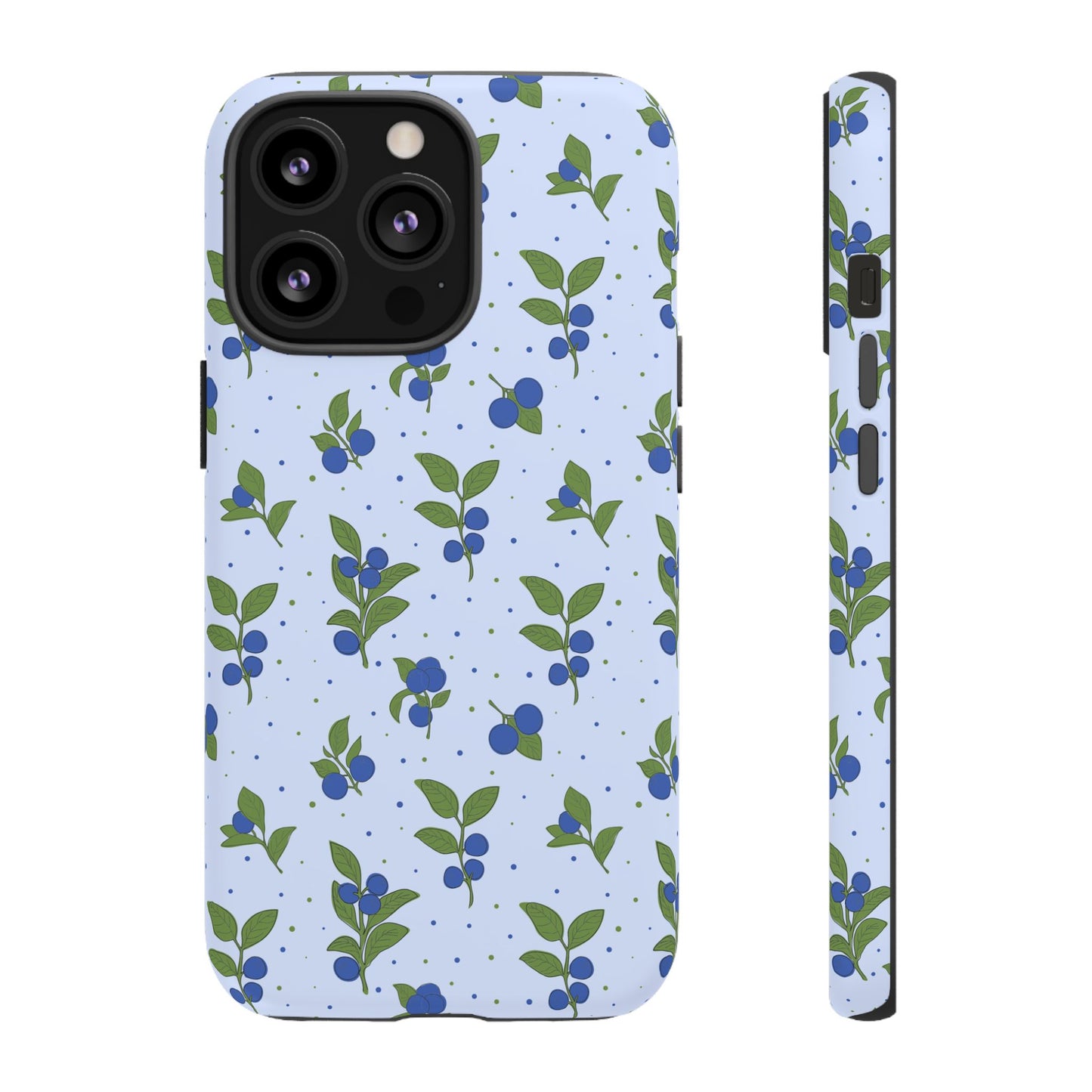 Floral Tough Phone Case - Blueberry Blossom Design