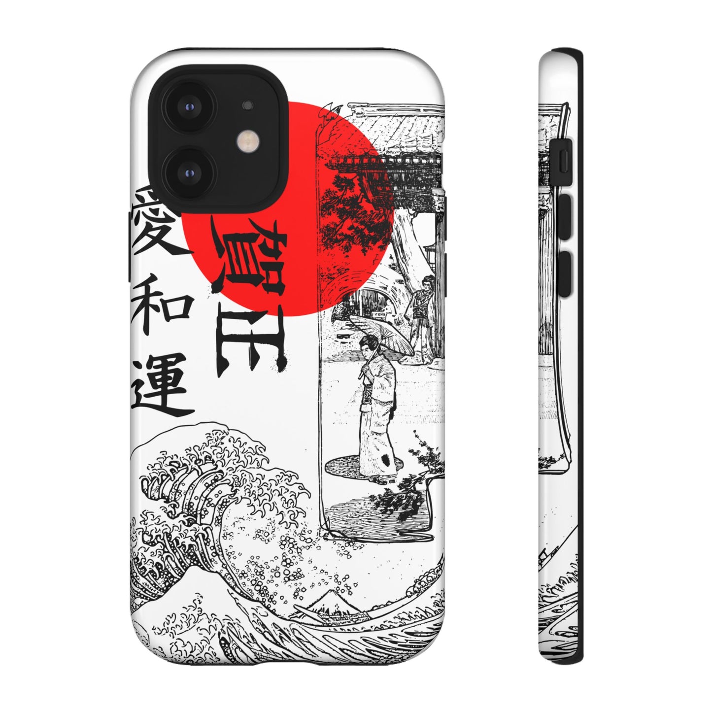 Japanese Zen Art Phone Case - Tough Cases with Wave Design