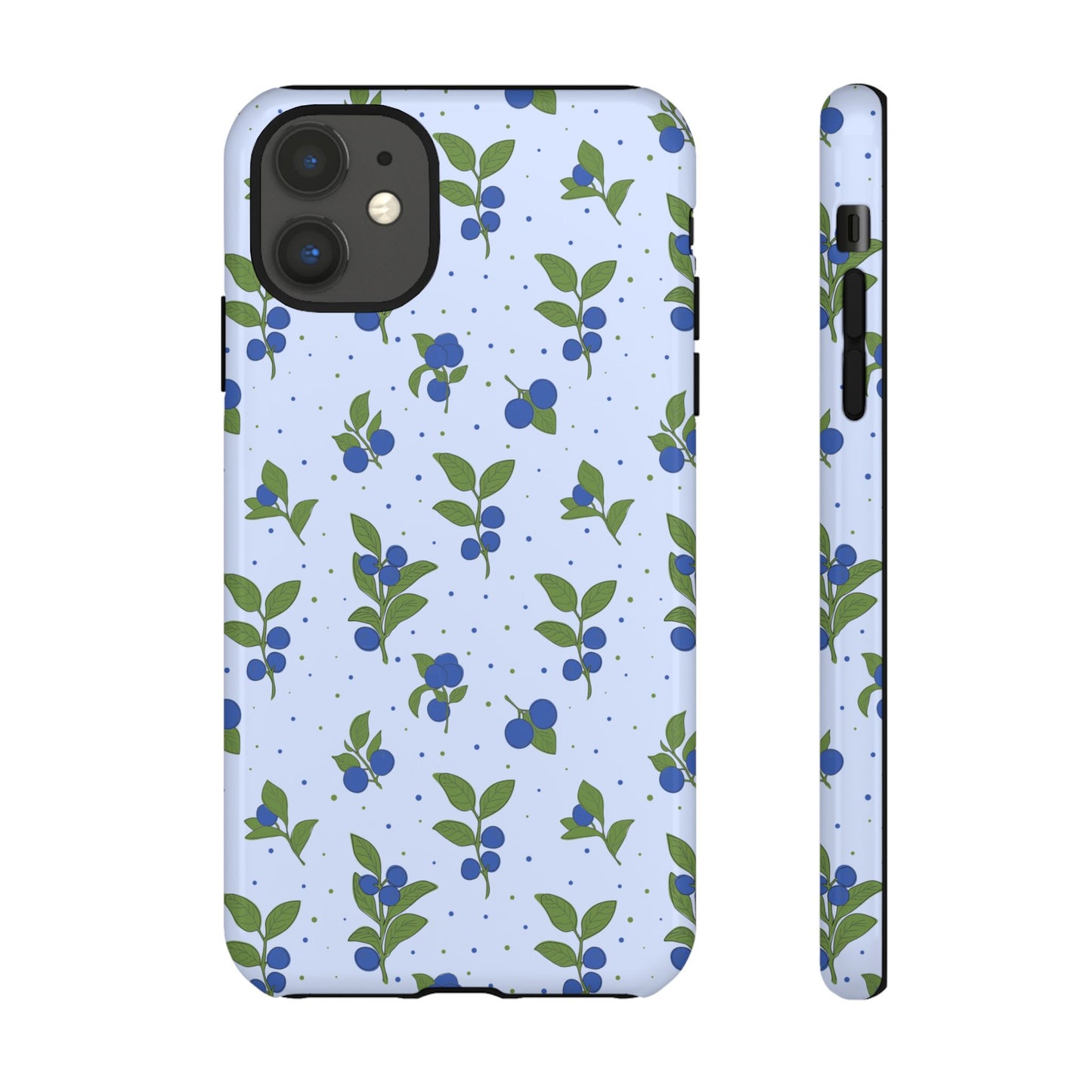 Floral Tough Phone Case - Blueberry Blossom Design