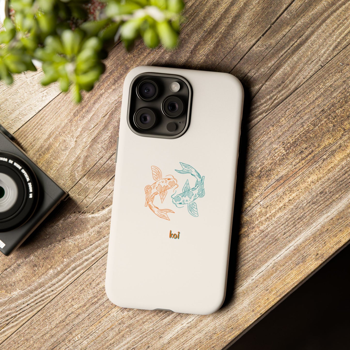 Koi Fish Tough Phone Case - Stylish & Durable Design for Aqua Lovers