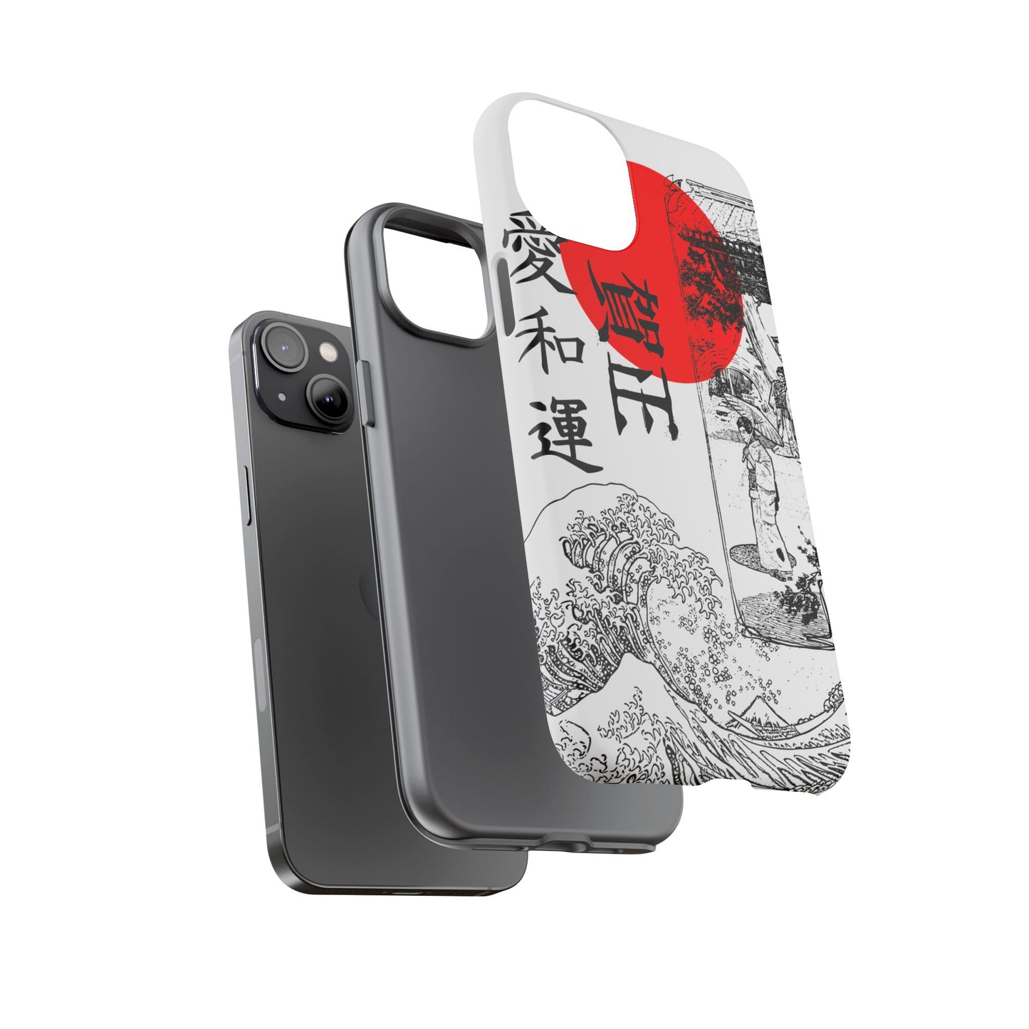 Japanese Zen Art Phone Case - Tough Cases with Wave Design