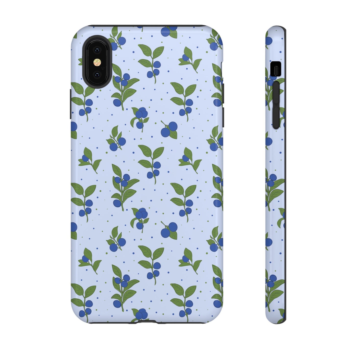 Floral Tough Phone Case - Blueberry Blossom Design