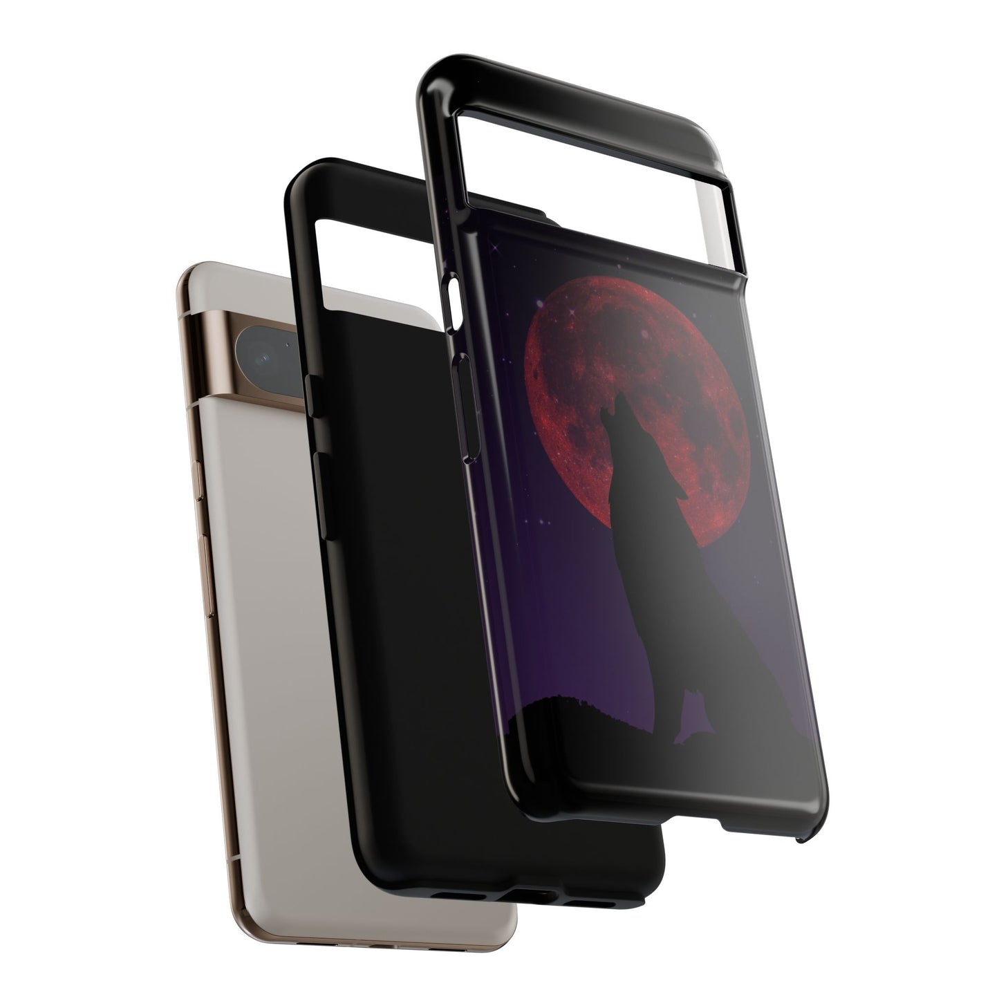 Wolf Howling at Blood Moon Phone Case - Tough & Stylish Protector