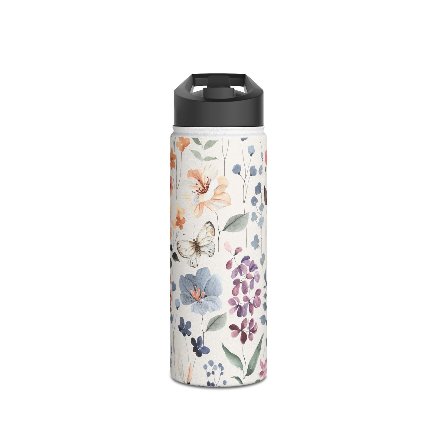 Floral Stainless Steel Water Bottle, Eco-Friendly Travel Mug, Reusable Drink Container, Gift for Nature Lovers, Summer Hydration