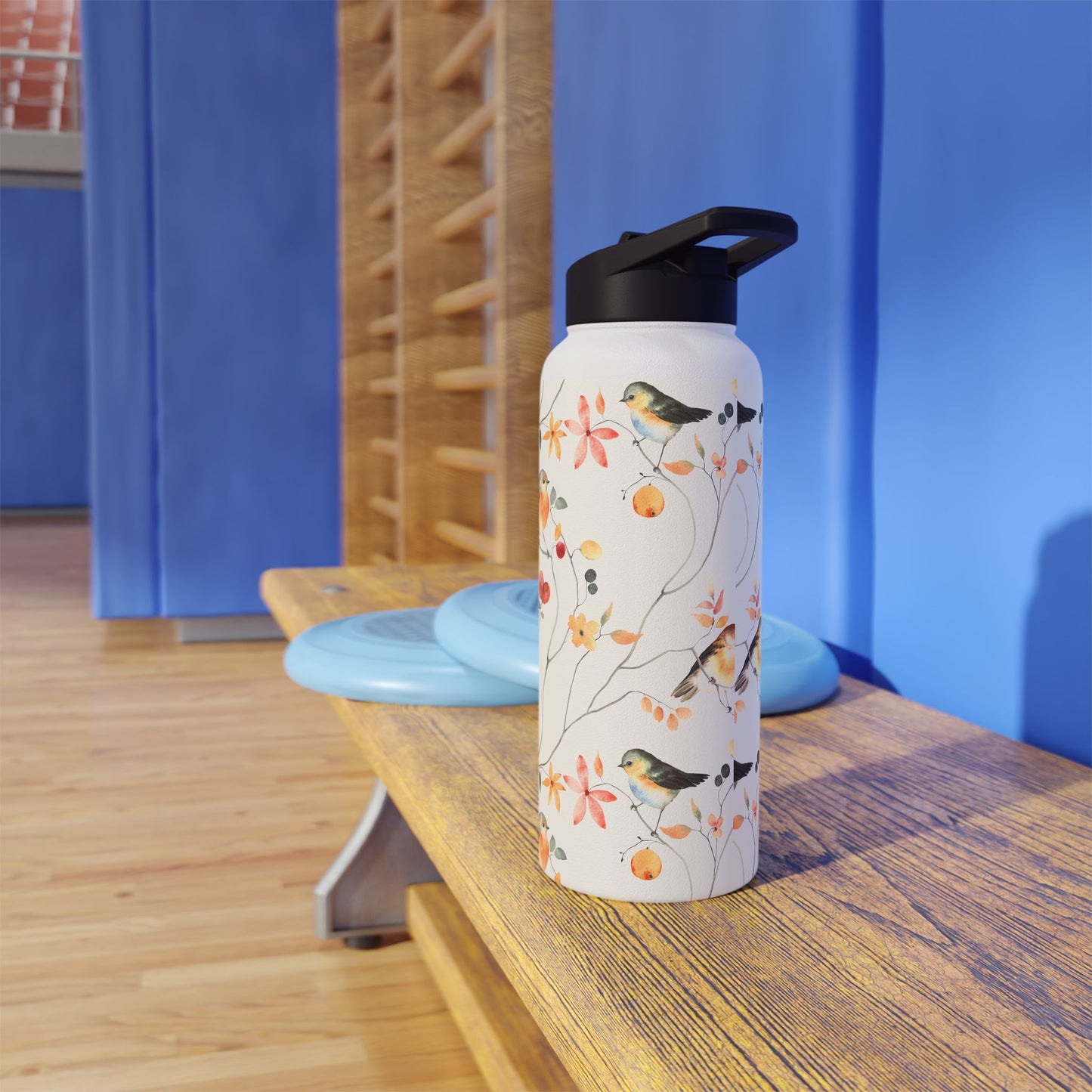Stainless Steel Water Bottle, Standard Lid - Birds