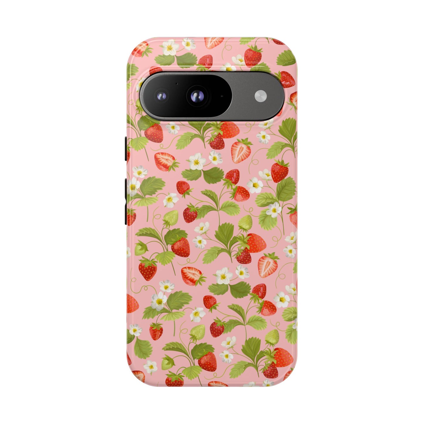 Strawberry Floral Tough Case - Cute Berry Pattern Phone Cover