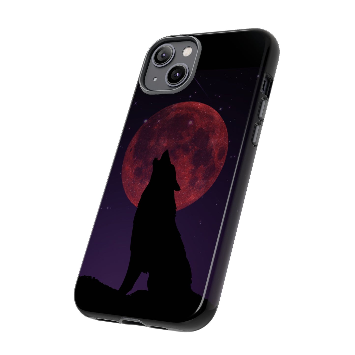 Wolf Howling at Blood Moon Phone Case - Tough & Stylish Protector