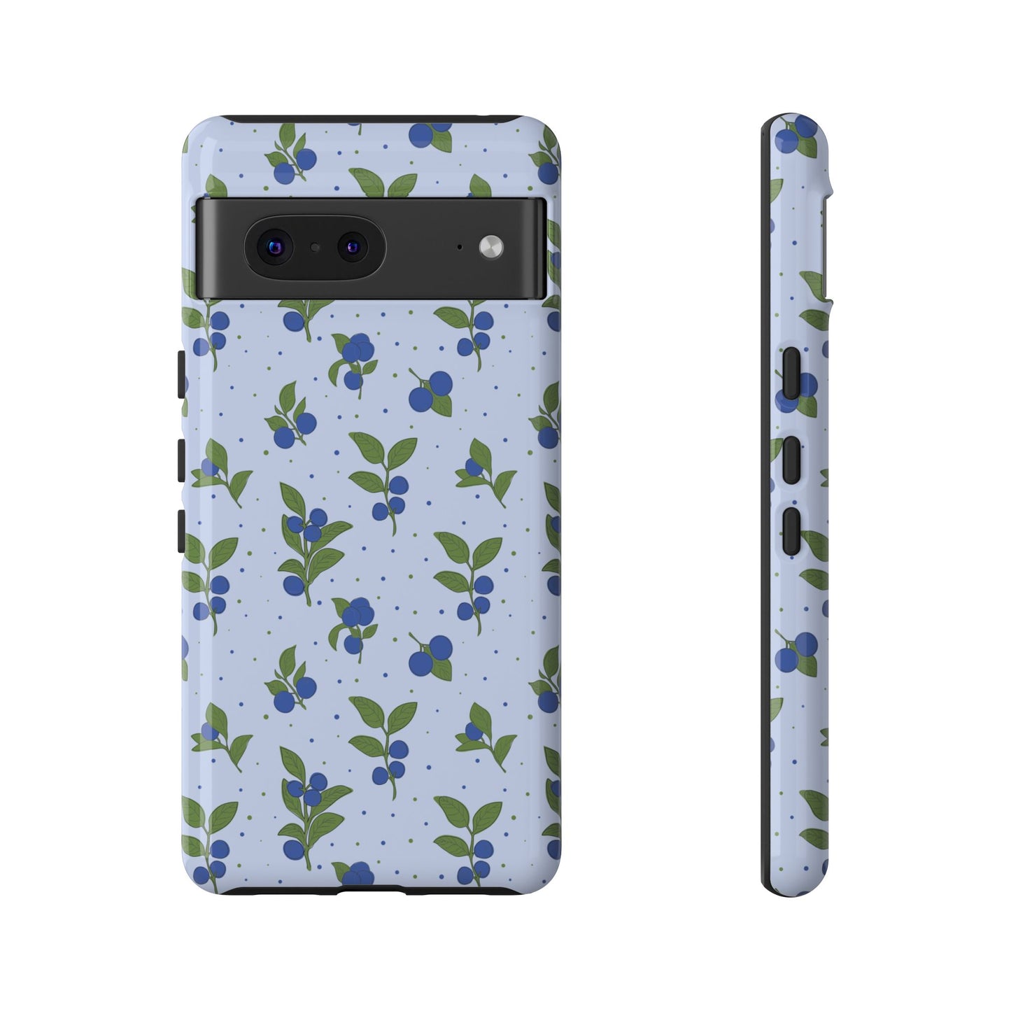 Floral Tough Phone Case - Blueberry Blossom Design