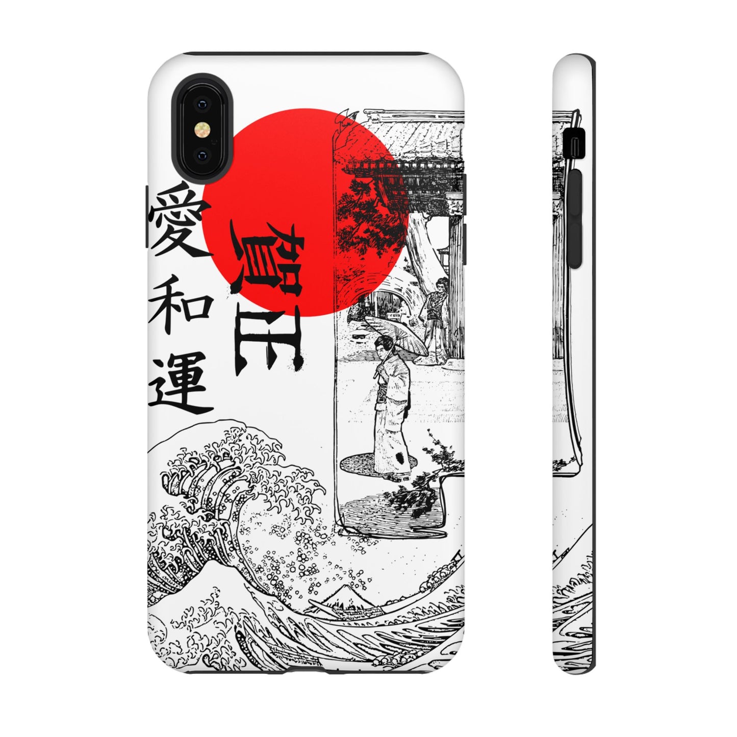Japanese Zen Art Phone Case - Tough Cases with Wave Design